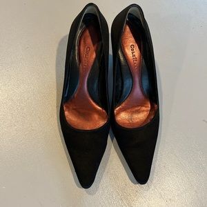 Cole Haan black satin pumps
